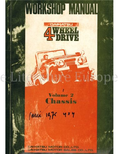 1975 DAIHATSU 4 WHEEL DRIVE FAHRGESTELL WERKSTATTHANDBUCH ENGLISCH