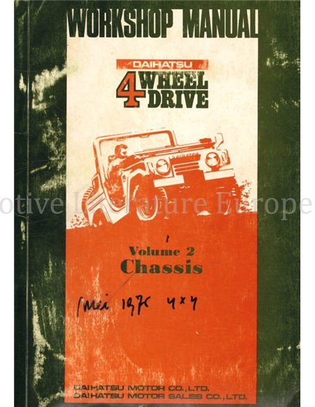 1975 DAIHATSU 4 WHEEL DRIVE CHASSIS WORKSHOP MANUAL ENGLISH