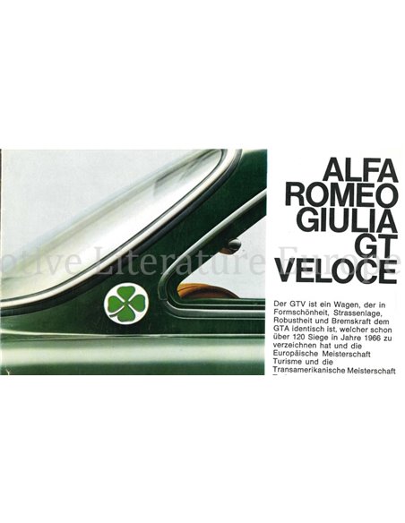 1969 ALFA ROMEO GIULIA GT VELOCE BROCHURE DUITS