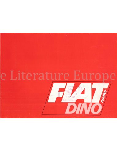 1967 FIAT DINO SPIDER BROCHURE DUITS