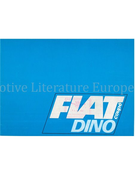 1967 FIAT DINO COUPE BROCHURE DUITS