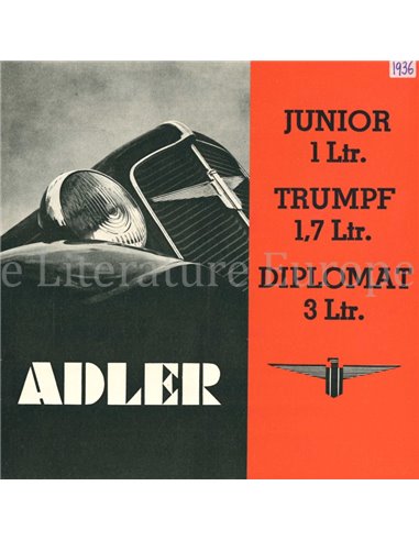 1936 ADLER PROGRAMMA BROCHURE DUITS