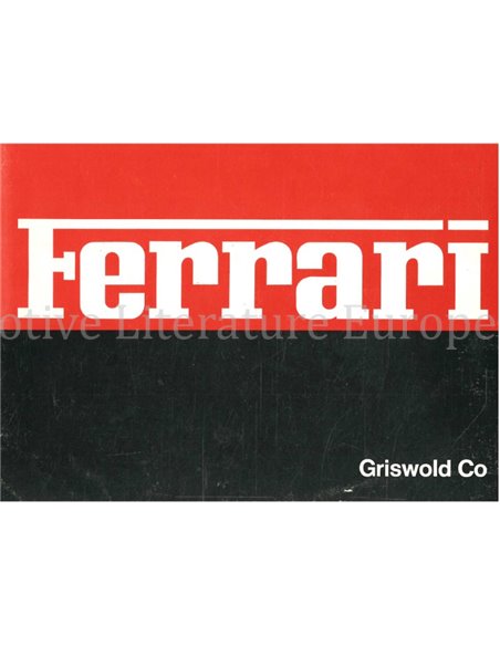 FERRARI 365 GTB4 PININFARINA BROCHURE ENGLISH (US)