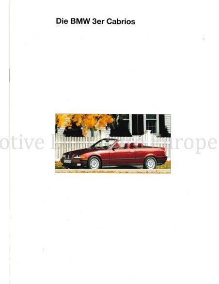 1994 BMW 3 SERIES CONVERTIBLE BROCHURE GERMAN