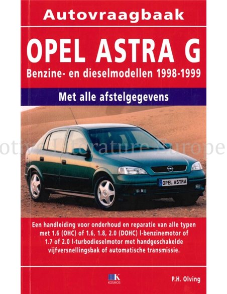 1997 - 1998 OPEL ASTRA G REPAIR MANUAL MANUAL DUTCH