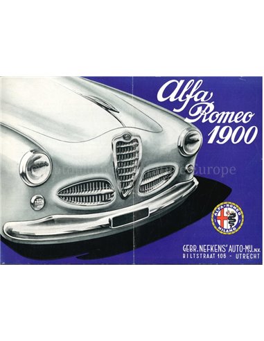 1953 ALFA ROMEO 1900 BROCHURE DUTCH