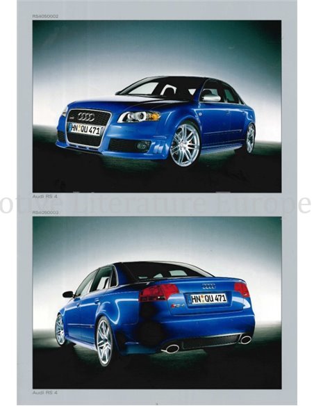 2005 AUDI RS4 SALOON HARDBACK PRESSKIT ENGLISH