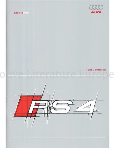 1994 AUDI RS4 SEDAN HARDCOVER PERSMAP ENGELS