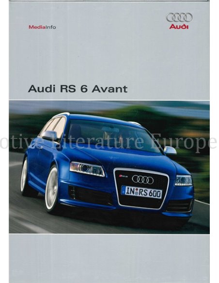 2008 AUDI RS6 AVANT HARDCOVER PERSMAP DUITS