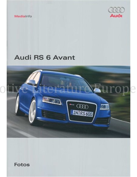 2008 AUDI RS6 AVANT HARDBACK PRESSKIT GERMAN