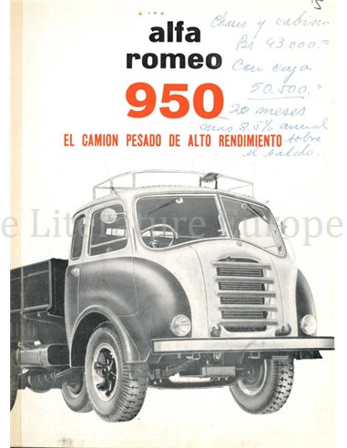 1954 ALFA ROMEO 950 LASTWAGEN PROSPEKT SPANISCH