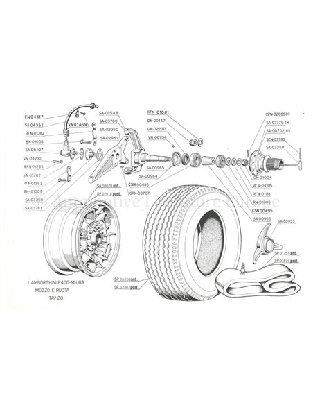 1971 LAMBORGHINI MIURA SV SPARE PARTS MANUAL ITALIAN