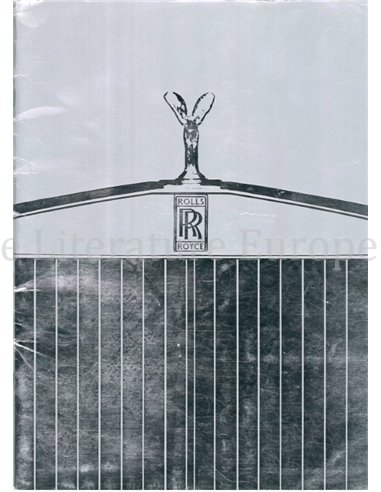 1986 ROLLS ROYCE PROGRAMMA BROCHURE ENGELS