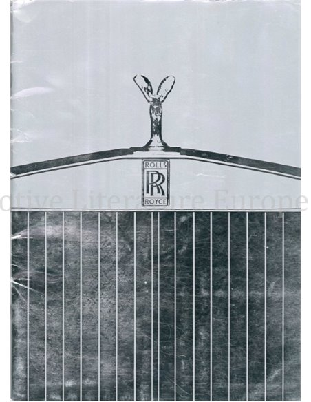 1986 ROLLS ROYCE PROGRAMMA BROCHURE ENGELS