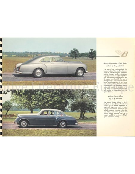 1958 BENTLEY S SERIES PROSPEKT ENGLISCH