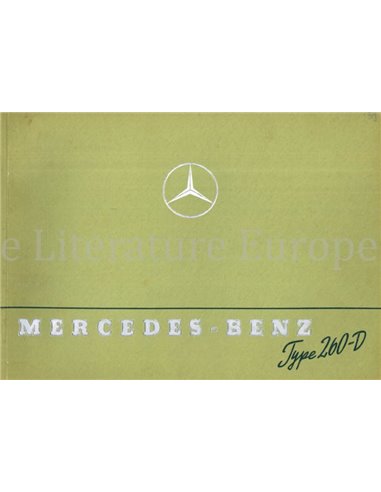 1939 MERCEDES BENZ 260D BROCHURE ENGELS