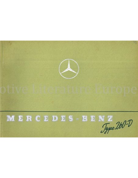 1939 MERCEDES BENZ 260D BROCHURE ENGELS