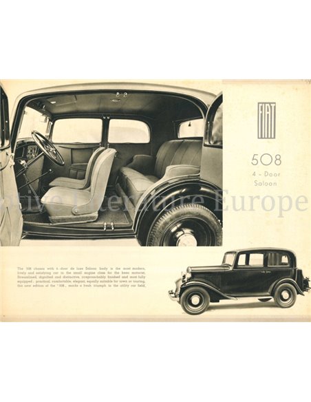 1933 FIAT 508 LEAFLET ENGELS