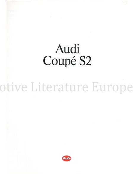 1991 AUDI COUPE S2 BROCHURE DUITS