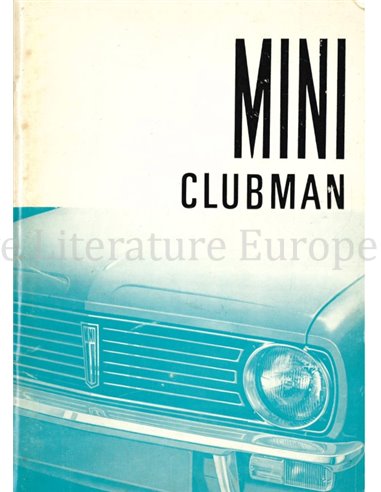 1975 AUSTIN-MORRIS MINI CLUBMAN OWNERS MANUAL DUTCH