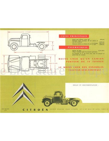 1959 CITROEN 55T BROCHURE FRANS