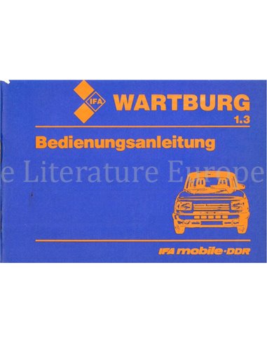 1990 WARTBURG 1.3 OWNERS MANUAL GERMAN