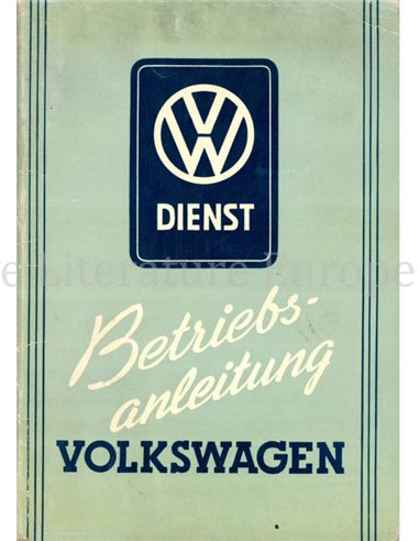 1952 VOLKSWAGEN KÄFER BETRIEBSANLEITUNG DEUTSCH