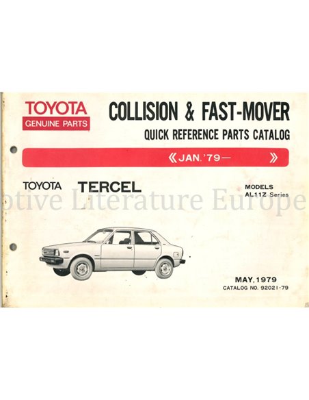 1979 TOYOTA TERCEL SPARE PARTS CATALOG ENGLISH