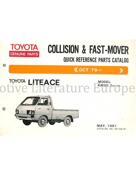 1981 TOYOTA LITEACE  SHORT SPARE PARTS CATALOG 