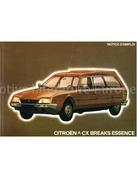 1979 CITROEN CX BREAKS ESSENCE OWNERS MANUAL FRENCH