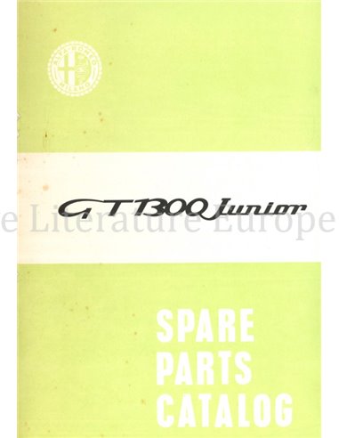 1970 ALFA ROMEO GT JUNIOR 1300 SPARE PARTS MANUAL ITALIAN