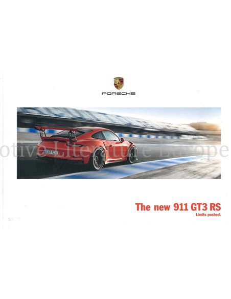 2016 PORSCHE 911 GT3 RS HARDCOVER PROSPEKT ENGLISCH