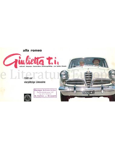 1958 ALFA ROMEO GIULIETTA T.I. PROSPEKT DEUTSCH