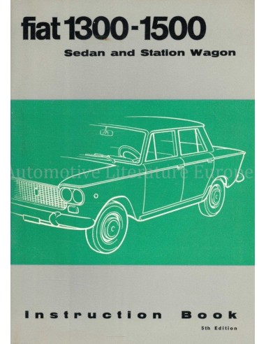 1963 FIAT 1300 | 1500 OWNERS MANUAL ENGLISH