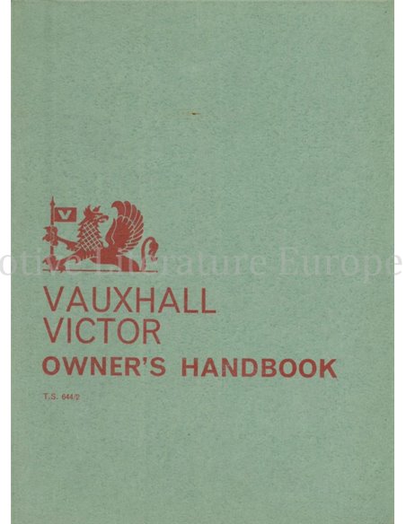 1968 VAUXHALL VICTOR OWNERS MANUAL ENGLISH