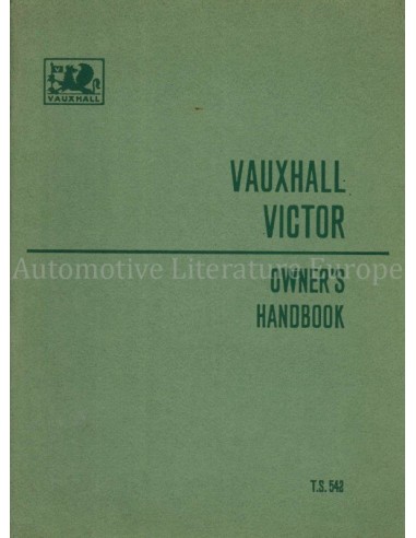 1961 VAUXHALL VICTOR BETRIEBSANLEITUNG ENGLISCH