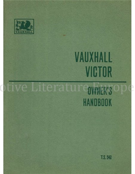 1961 VAUXHALL VICTOR OWNERS MANUAL ENGLISH