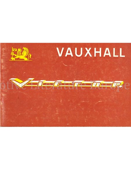 1962 VAUXHALL VICTOR OWNERS MANUAL DUTCH