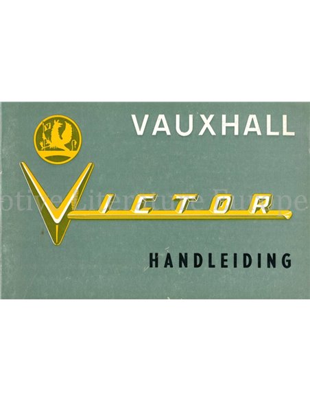 1963 VAUXHALL VICTOR BETRIEBSANLEITUNG NIEDERLÄNDISCH