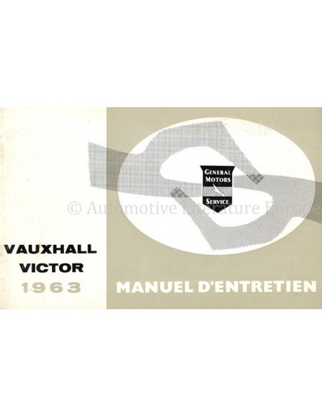 1963 VAUXHALL VICTOR OWNERS MANUAL FRENCH