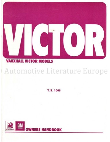 1972 VAUXHALL VICTOR OWNERS MANUAL ENGLISH