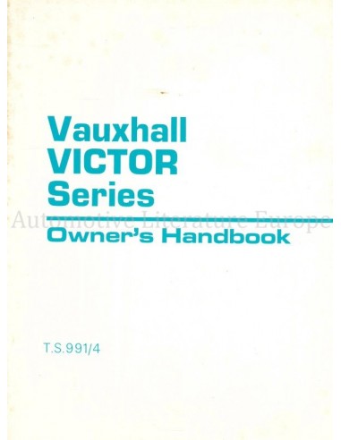 1971 VAUXHALL VICTOR OWNERS MANUAL ENGLISH