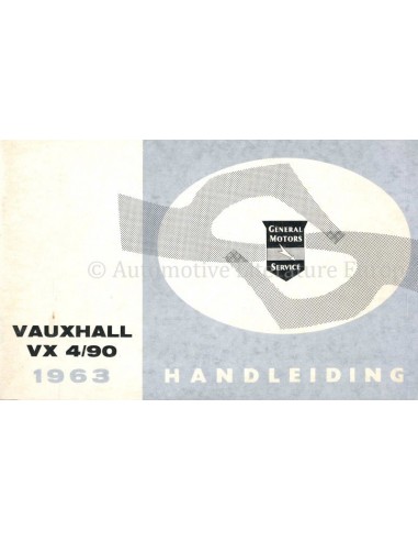 1963 VAUXHALL VX 4/90 OWNERS MANUAL DUTCH