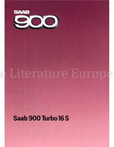 1984 SAAB 900 TURBO 16 S BROCHURE DUTCH