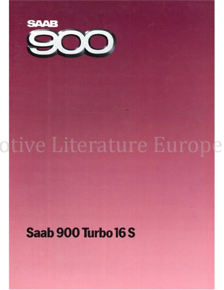 1984 SAAB 900 TURBO 16 S BROCHURE DUTCH