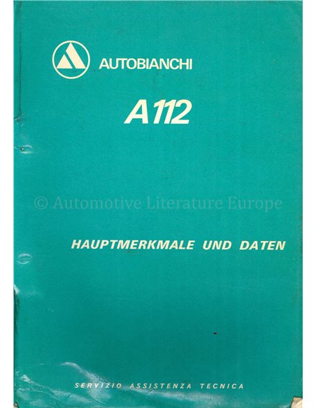 1970 AUTOBIANCHI A112 WORKSHOP MANUAL GERMAN