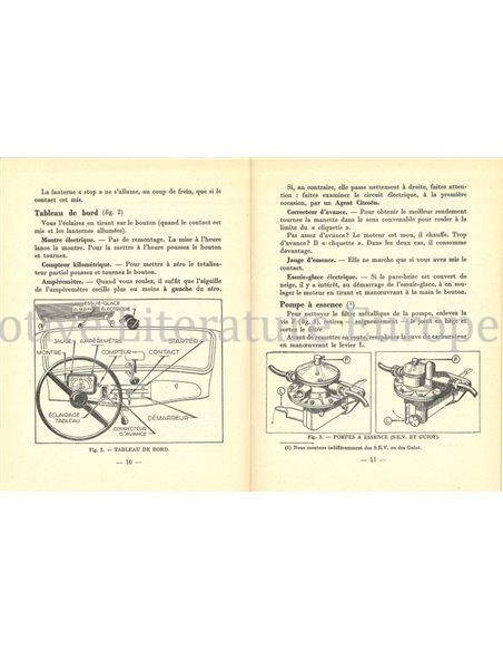 1952 CITROËN TRACTION AVANT OWNERS MANUAL FRENCH