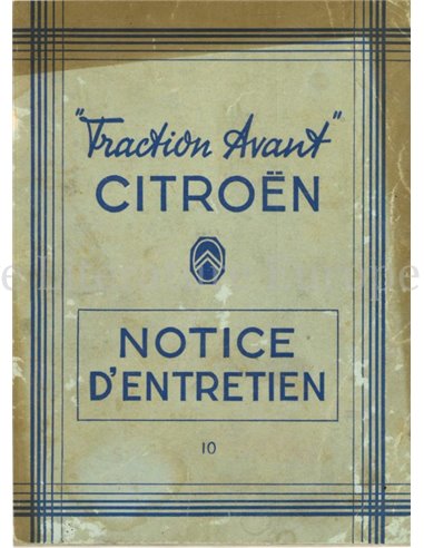 1950 CITROËN TRACTION AVANT OWNERS MANUAL FRENCH