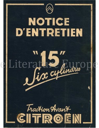 1951 CITROËN TRACTION AVANT LA 15 OWNERS MANUAL FRENCH