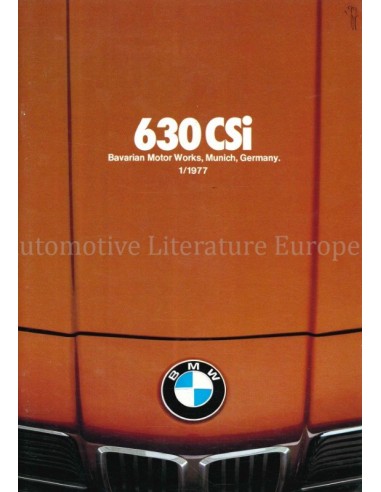 1977 BMW 6 SERIE BROCHURE ENGELS (USA)